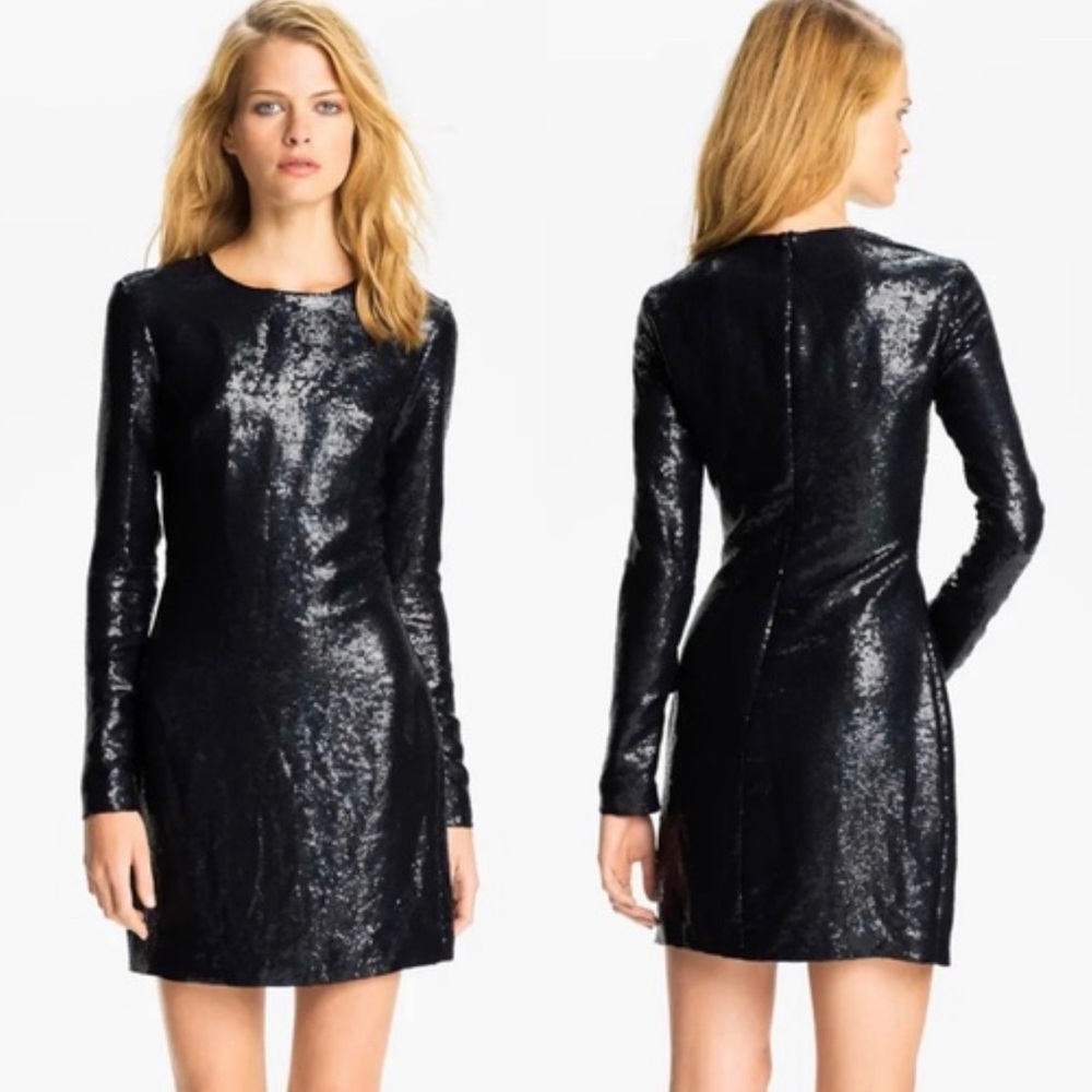 Diane Von Furstenberg sequined dress size 2 women’s black/blue